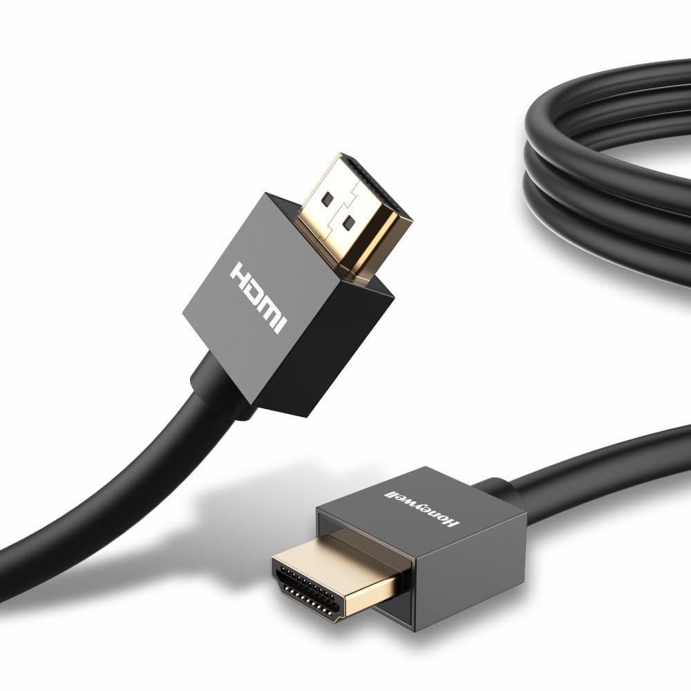 Honeywell HDMI Cable v2.0 with Ethernet, 3D/4K@60Hz Ultra HD Resolution, 5 Mtr, 18 GBPS Transmission Speed, High Speed, Compatible with all HDMI Devices Laptop Desktop TV Set-top Box Gaming Console