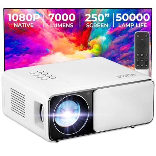 WZATCO Yuva Plus (Upgraded) Native 1080P Full HD Projector with 4K Support, 8400L (Best in Segment), 250" Screen | 5 Watt HiFi Speaker, Bluetooth 5.1 | Slide Lens Door