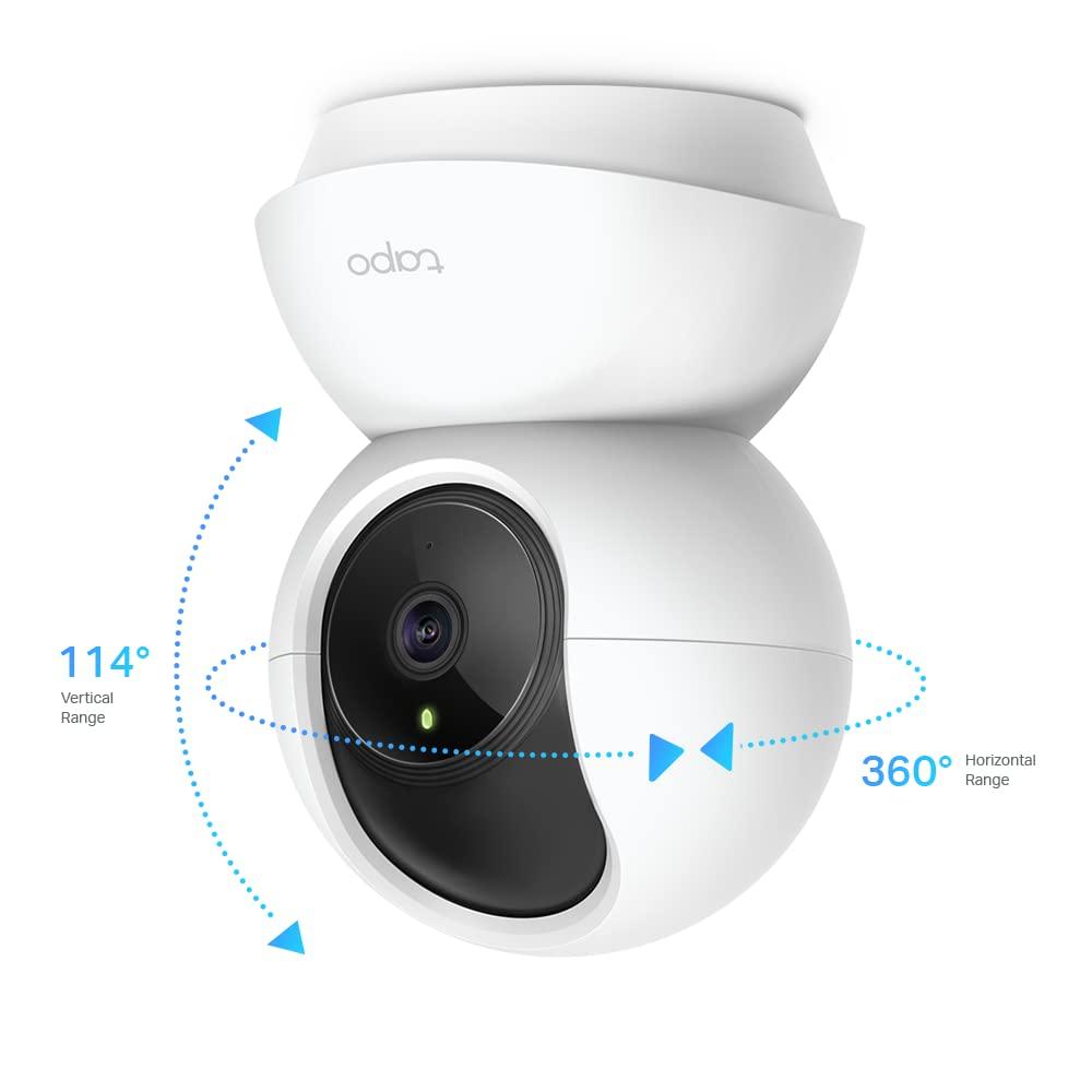 TP-Link Tapo Pan/Tilt Smart Security Camera, Indoor CCTV, 360° Rotational Views, Works with Alexa&Google Home, No Hub Required, 1080p, 2-Way Audio, Night Vision, SD Storage, Device Sharing (TC70)