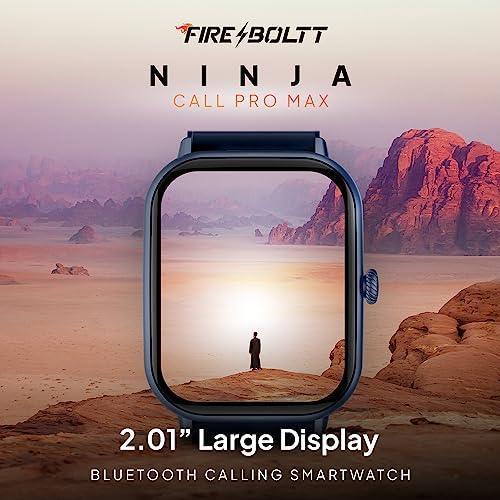 Fire-Boltt Ninja Call Pro Max 2.01” Display Smart Watch, Bluetooth Calling, 120+ Sports Modes, Health Suite, Voice Assistance - Triveni World