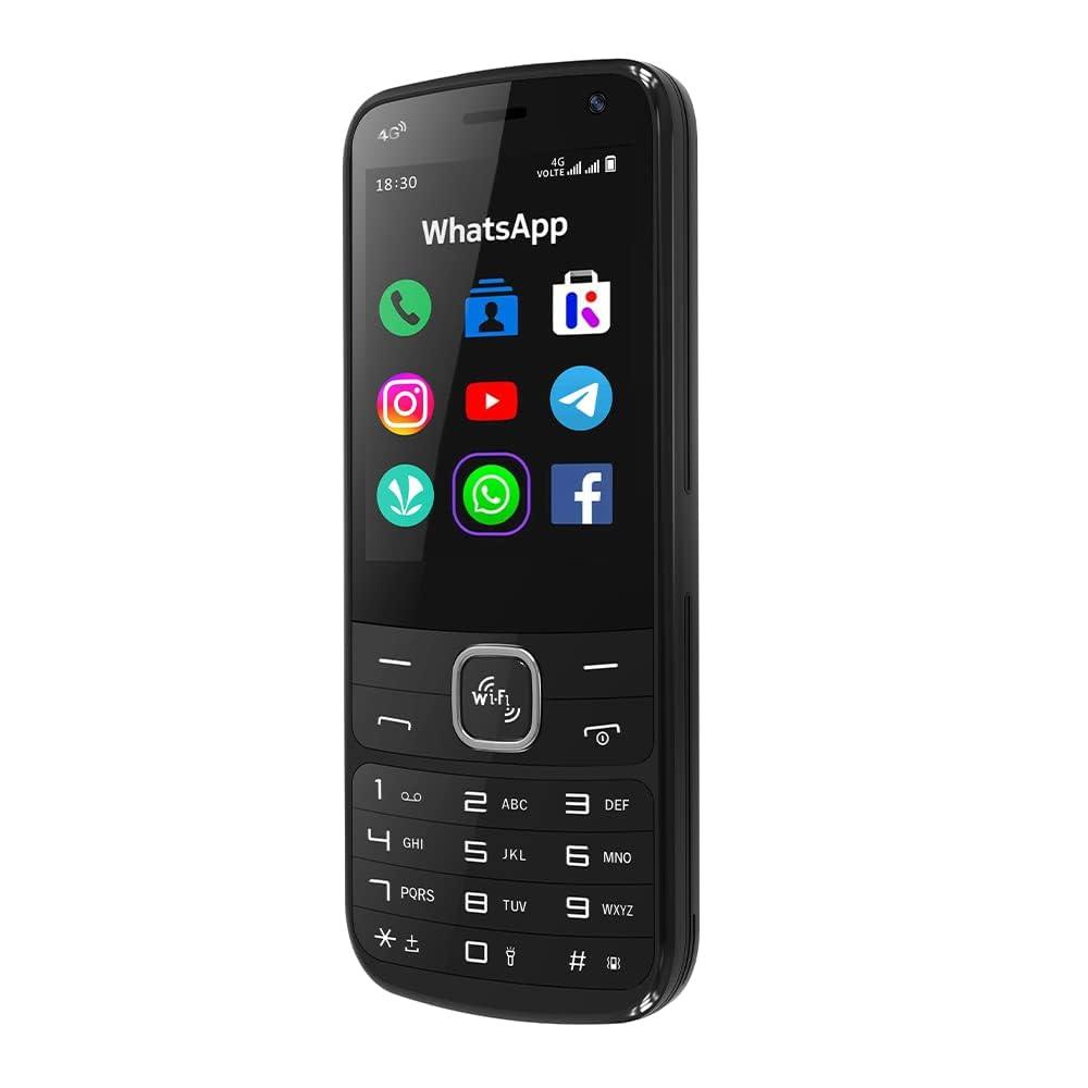 IKALL K555 Android Mobile Dual Mode Touchscreen and Keypad | 4G Sim Connectivty | WiFi | 2.8" Display, 2GB Ram 16GB Storage | Pre-Installed App - WhatsApp, Facebook, YouTube and Instagram (Black)