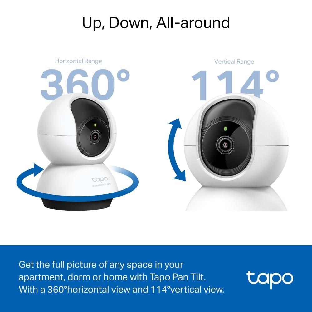 TP-Link Tapo C220 Pan/Tilt Smart AI 2K 4MP QHD 1440p Home Security Wi-Fi Camera| Alexa & Google Assistant Enabled |Night Vision|Two-Way Audio| Motion Detection