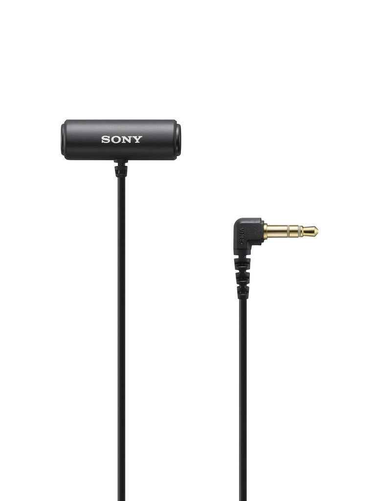 Sony Stereo Lavalier Auxiliary Microphone ECM-LV1 (Compact, Flexible, Vlogging, Content Creation, Audio) - Black