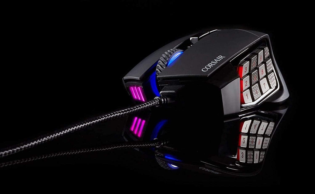 Corsair Scimitar RGB Elite, MOBA/MMO Gaming Mouse, Black, Backlit RGB LED, 18000 DPI, Optical (CH-9304211-AP)