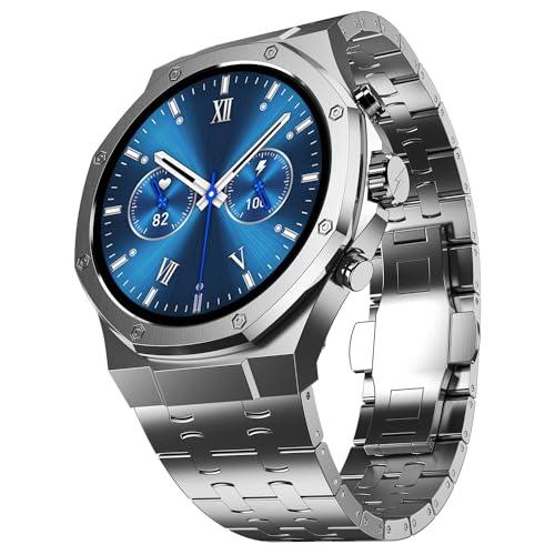 Fire-Boltt Royale Luxury Stainless Steel Smart Watch 1.43” AMOLED Display, Always On Display, 750 NITS Peak Brightness 466 * 466 px Resolution. Bluetooth Calling, IP67, 75Hz Refresh Rate (Silver) - Triveni World