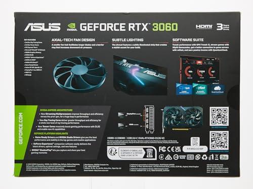 ASUS pci_e_x4 Dual GeForce RTX 3060 V2 OC Edition 12GB GDDR6 with Two Powerful Axial-tech Fans LHR Graphics Card (DUAL-RTX3060-O12G-V2)