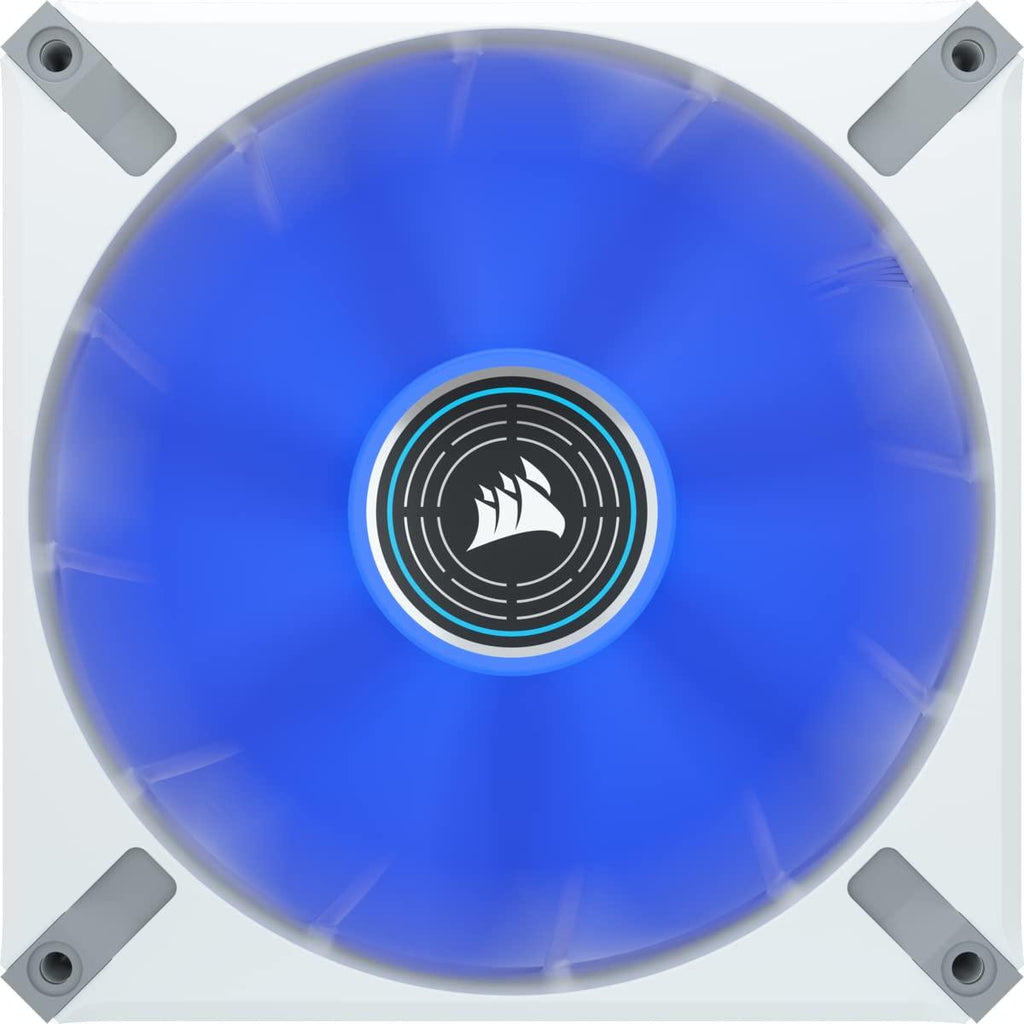 CORSAIR ML140 LED Elite, 140mm Magnetic Levitation Blue LED Fan with AirGuide, Single Pack - White Frame