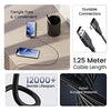 Ambrane Micro USB Cable, 3A Fast Charging, L Shape for Easy Holding, 480mbps Data Transmission, Tangle-free, Unbreakable Braided for Smartphones & other devices 1.25m(ABLM-125 Black)