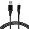 Ambrane Type C Cable 3A Fast Charging 1M Braided Cable for Smartphones, Tablets, Laptops & other Type C devices, 480Mbps Data Sync, Quick Charge 3.0 (RCT 10, Black)