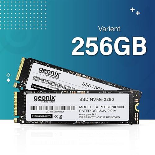 GEONIX 256GB M.2 NVMe SSD, 2280 SATA III (6Gb/s), Read Speed – Up to 2650 Mbps Write Speed – Up to 2000 Mbps, Internal Solid State Drive(SSD), (5 Years Warranty)