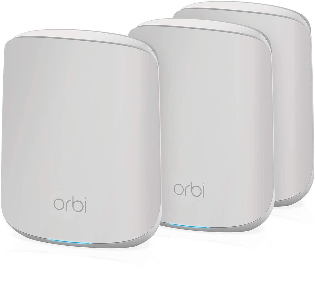 Netgear Orbi Larger Whole Home Dual Band Mesh WiFi 6 System (RBK353) Router with 2 Satellite Extenders | Coverage up to 4,000 sq. ft. and 30+ Devices | AX1800 WiFi 6 (Up to 1.8Gbps, Dual_Band)