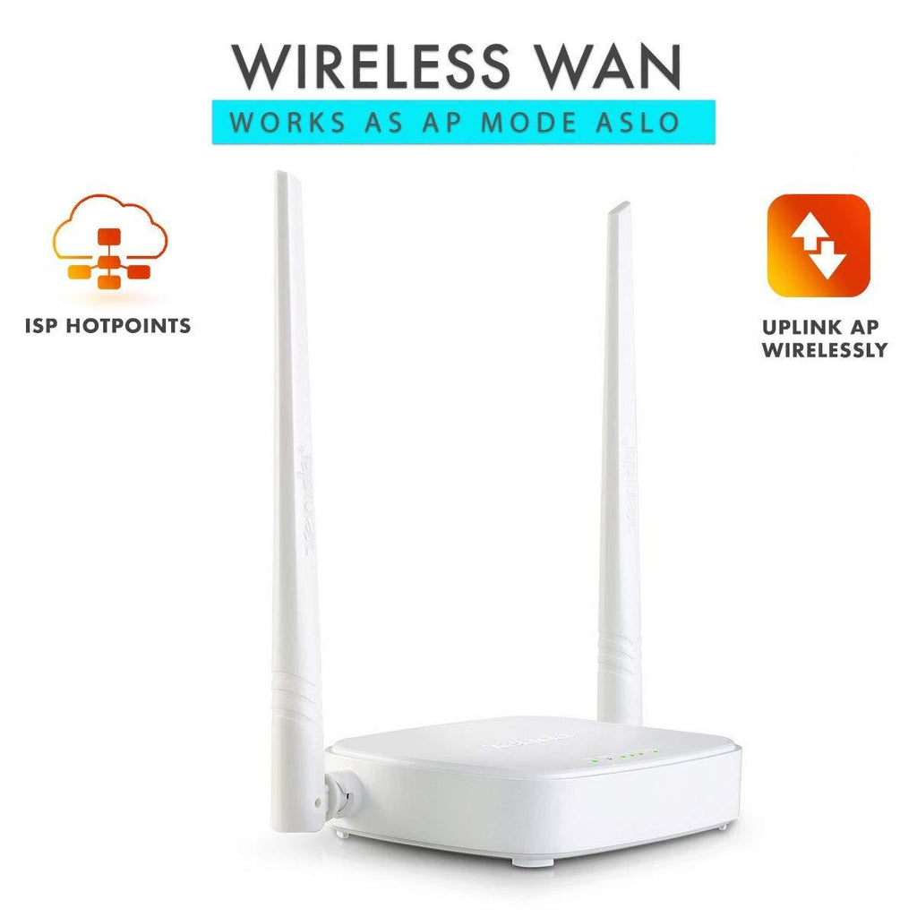 Tenda N301 Wireless-N300 Easy Setup Router (White, Not a Modem) - RJ45 (single_band, 100 megabits_per_second)