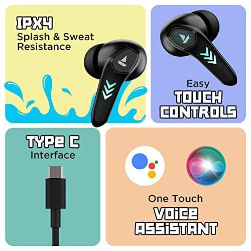 (Refurbished) boAt Airdopes 190 True Wireless In Ear Earbuds with Beast Mode(50ms) for Gaming, 40H Playtime, Breathing LEDs, boAt Signature Sound, Quad Mics ENx Tech, ASAP Charge & BT v5.3(Black Sabre) - Triveni World