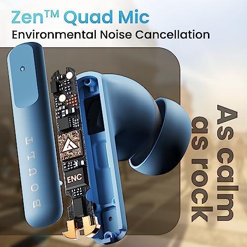 Boult Audio Z60 Truly Wireless in Ear Earbuds with 60H Playtime, 4 Mics ENC Clear Calling, 50ms Low Latency Gaming, 13mm Bass Driver, Type-C Fast Charging, IPX5 ear buds TWS Bluetooth 5.3(Powder Blue) - Triveni World