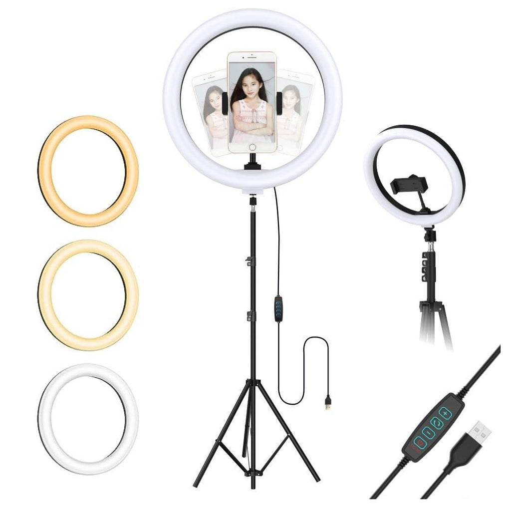 Tygot Professional (12 Inch) Led Ring Light with 7 Feet Tripod Stand for Mobile Phones & Camera, 3 Temperature Mode Dimmable Lighting, Photo-Shoot, Video Shoot, Makeup & More