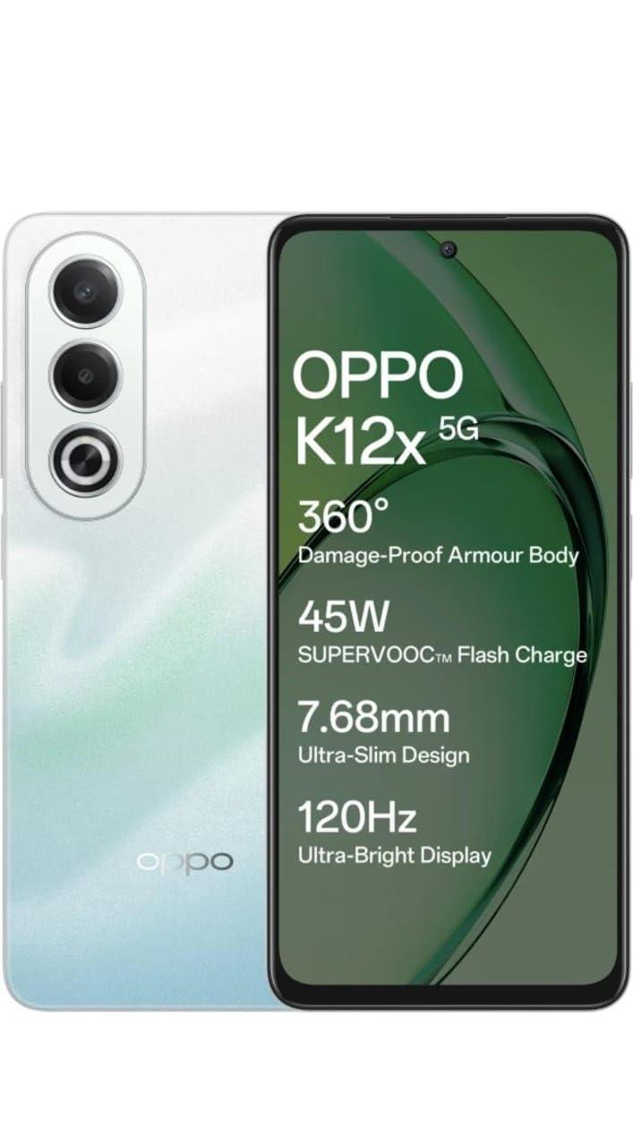 Oppo K12x 5G with 45W SUPERVOOC Charger in-The-Box (Breeze Blue, 128 GB) (6 GB RAM)