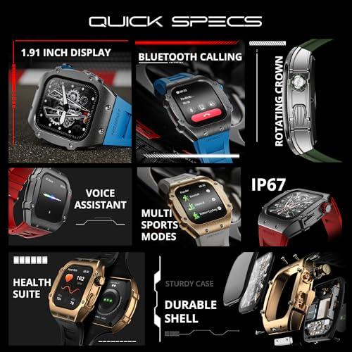 Fire-Boltt Asphalt Newly Launched Racing Edition Smart Watch 1.91” Full Touch Screen, Bluetooth Calling, Health Suite, 123 Sports Modes, 400 mAh Battery (Black)