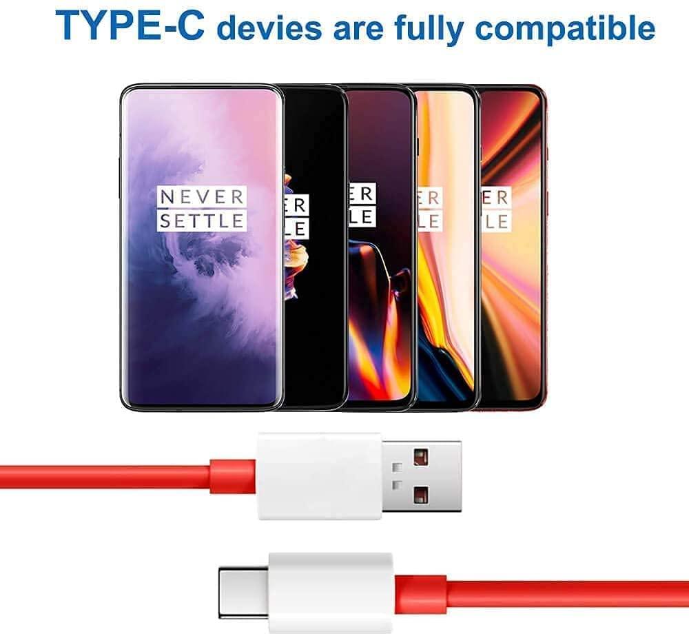 Oneplus 65W SuperVOOC Fastest WARP Charger Power Adapter with Type-C Cable VOOC Dash Warp Compatible with All Type-C Device and Oneplus Mobile 9/9Pro/9R/ 8 /10R/10/Nord (Adapter and Cable) (65W)