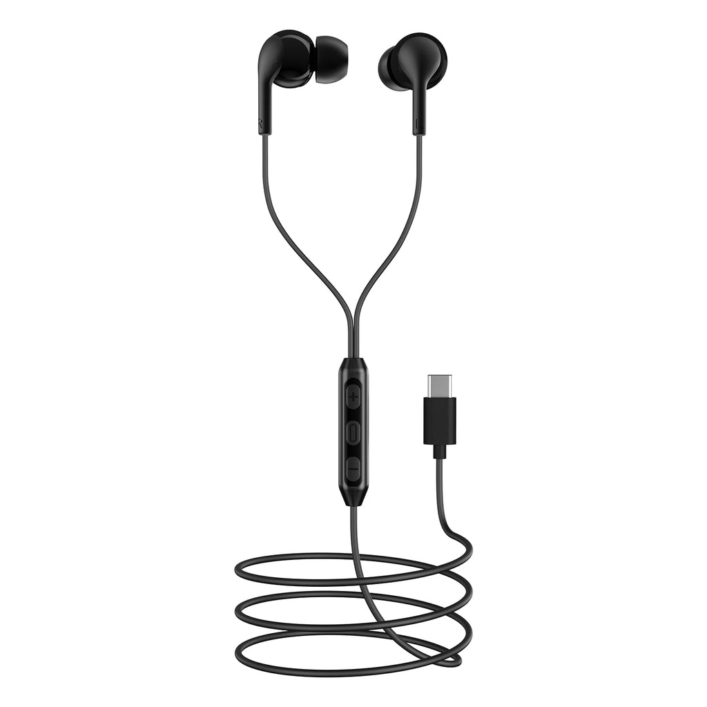 boAt Bassheads 100 C Wired Earphones with Type-C Jack, in-Line Microphone, in Ear, 10Mm Drivers, Signature Sound, Integrated Controls & Multi-Os Compatibility(Black)