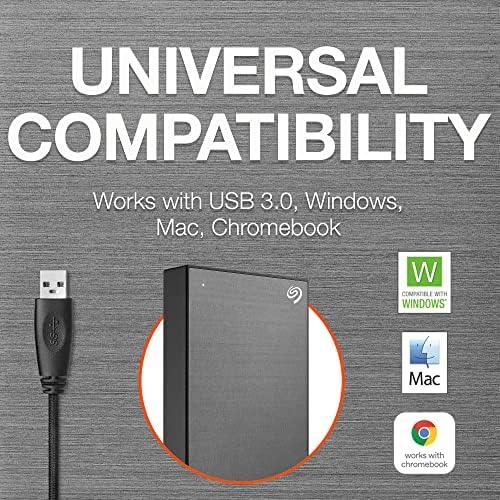 Seagate One Touch 1TB External HDD with Password Protection – Black, for Windows and Mac, with 3 yr Data Recovery Services, and 6 Months Mylio Create Plan and Dropbox Backup Plan (STKY1000400)