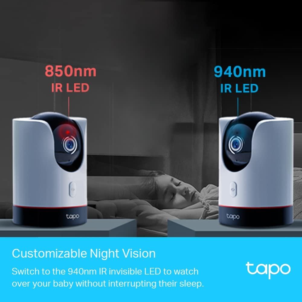 TP-Link Tapo C225 4MP 2K QHD 1440p Pan/Tilt WiFi SecuritySmart AI Camera, Indoor CCTV, Starlight Sensor, Night Vision, Alexa Google and Apple Home Compatibility, No Hub Required, SD Storage