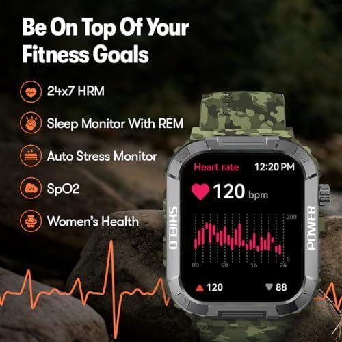 Fastrack Limitless Valor Rugged Smartwatch|Large 1.91" Super UltraVU Display|Functional Crown|Highest 320x385 Pixel Resolution|SingleSync BT Calling|100+ Sports Modes & Watchfaces|IP68 (Black) - Triveni World