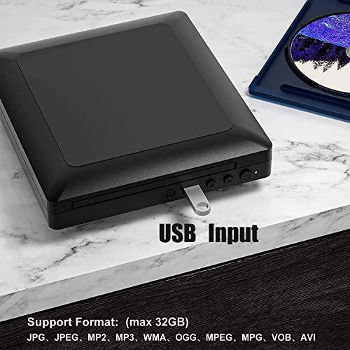 Mini DVD Player, All Region DVD CD/Disc Player for TV with HDMI/AV Output, HDMI/AV Cables Included, HD 1080P Supported Built-in PAL/NTSC System USB Input