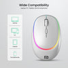 Portronics Toad IV Bluetooth Mouse with 2.4 GHz Wireless (Dual Connectivity), Rechargeable, Connect up to 3 Devices, RGB Lights, Adjustable Optical DPI, for Laptop, PC, Tablet, Smartphone (White)