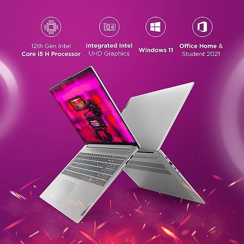 Lenovo IdeaPad Slim 5 12th Gen Intel Core i5 12450H 16" (40.6cm) WUXGA+ IPS Laptop (16GB/512GB SSD/Win 11/Office 2021/Backlit KB/FHD Camera/Alexa/3 Month Game Pass/Cloud Grey/1.89Kg), 83BG000PIN