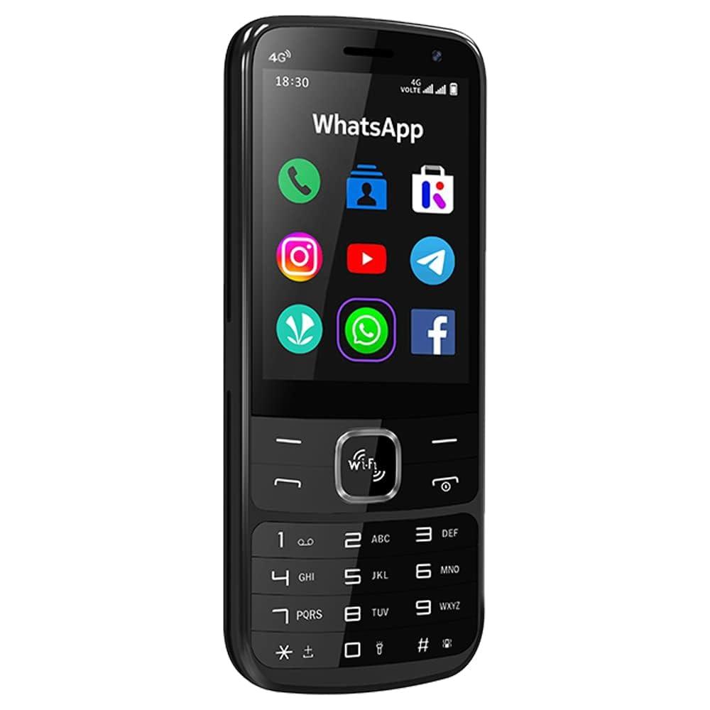 IKALL K555 Android Mobile Dual Mode Touchscreen and Keypad | 4G Sim Connectivty | WiFi | 2.8" Display, 2GB Ram 16GB Storage | Pre-Installed App - WhatsApp, Facebook, YouTube and Instagram (Black)