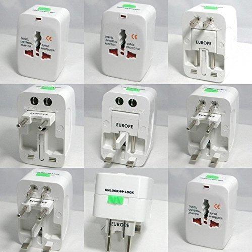 Upix Universal Travel Adapter with 125V 6A, 250V Surge/Spike Protected Electrical Plug (White)