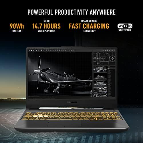 ASUS TUF F15 Gaming Laptop, Intel Core i5-11400H 11th Gen, 15.6"(39.62 cms) FHD 144Hz, RTX 3050 4GB Graphics, (8GB RAM /512GB SSD/90WHrs Battery/Windows 11/Office 2021/Black/2.3 kg) FX506HC-HN089WS