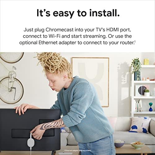 Chromecast with Google TV (HD) - Streaming Stick Entertainment On Your TV with Voice Search - Watch Movies, Shows, and Live TV in 1080p HD - Snow