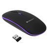 ZEBRONICS Newly Launched Blanc Slim Wireless Mouse with Rechargeable Battery, BT + 2.4GHz, 4 Buttons, 800/1200/1600 DPI, Silent Operation, Multicolor LED Lights