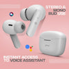 pTron Bassbuds Duo in Ear Earbuds with 32Hrs Total Playtime, Bluetooth 5.1 Wireless Headphones, Stereo Audio, Touch Control TWS, with Mic, Type-C Fast Charging, IPX4 & Voice Assistance (White) - Triveni World