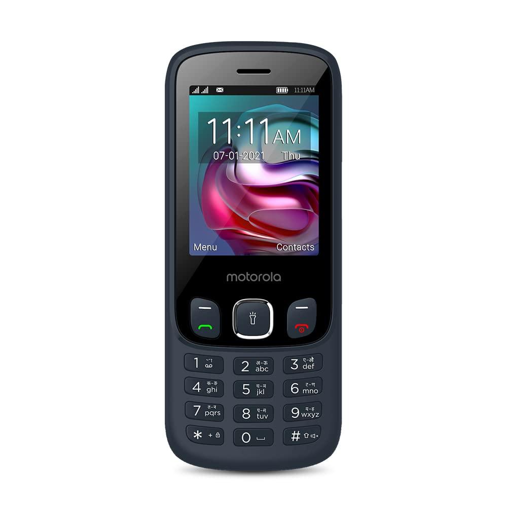 Motorola a70 keypad mobile Dual Sim with expandable memory upto 32GB,Camera, 2.4 inch screen with 1750 mAh Battery, Dark Blue