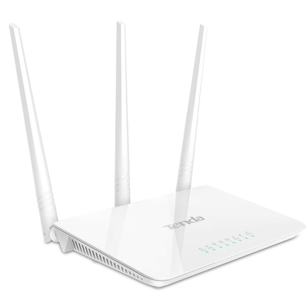 Tenda F3 300Mbps Wi-Fi Router, Easy Setup, WPS Button, Parental Control, Bandwidth Control, Wi-Fi Schedule, with 3 * 5dBi High Power External Antennas (White, N300 F3)