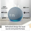 Amazon Echo Dot (4th Gen, Blue) with clock gift twin pack with Wipro 9W smart color bulb