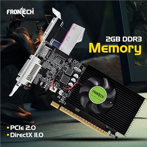 FRONTECH GT 610 Graphics Card with 2 GB DDR3 64 Bits PCIe 2.0, High Efficiency, Quality Gaming Graphics Card, Single Cooling Fan, 3 Years Warranty (GRP-0003, Black)