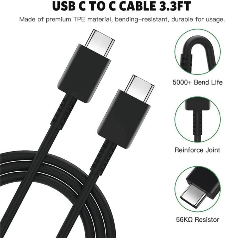 45W Original Charger Set with 3ft USB-C to USB-C Cable Ultra Fast Charging Compatible for Galaxy S24 Ultra, S24 Plus, S24, S23 Plus, S23 Ultra, S23 FE, S22, Tab S9, Z Fold/Z Flip 5/4/3- Black