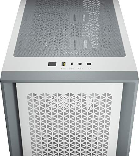 Corsair 4000D Airflow Tempered Glass Mid-Tower ATX Computer Case/Gaming Cabinet - White - CC-9011201-WW