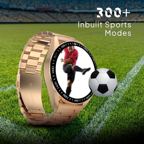 Fire-Boltt Invincible Plus 1.43" AMOLED Display Smartwatch with Bluetooth Calling, TWS Connection, 300+ Sports Modes, 110 in-Built Watch Faces, 4GB Storage & AI Voice Assistant (Rose Gold SS) - Triveni World