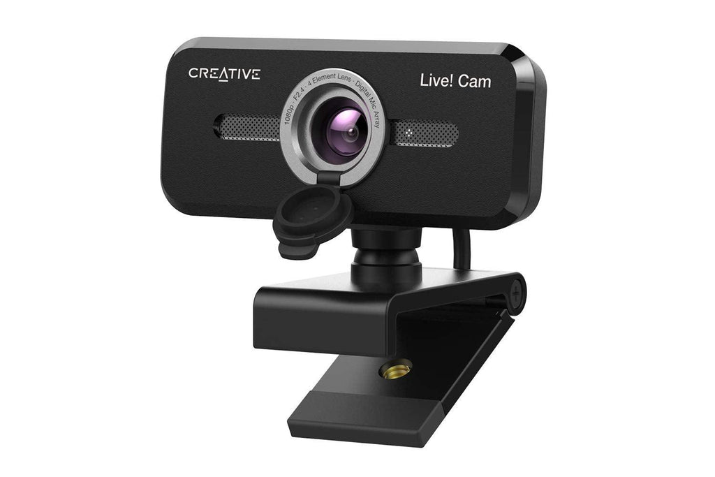 Creative Live! Cam Sync 1080P V2 Full Hd Wide-Angle USB Webcam with Auto Mute and Noise Cancellation for Video Calls,Improved Dual Built-in Mic,Privacy Lens Cap,Universal Tripod Mount,Black-Optical