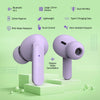 pTron Bassbuds Duo in-Ear Wireless Earbuds,Immersive Sound,32Hrs Playtime,Clear Calls Tws Earbuds,Bluetooth V5.1 Headphones,Type-C Fast Charging,Voice Assist&Ipx4 Water Resistant (Light Lilac)