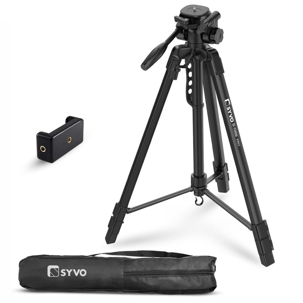 Syvo S -1000 PRO 67 Inch (170CM) Tripod for DSLR, Camera | Operating Height: 5.57 Feet| Maximum Load Capacity up to 5kg | Portable Lightweight Aluminum Tripod 360 Degree Ball Head | Carry Bag (Black)