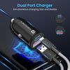 Portronics 65 Watts Car Power 65 Dual Output Fast Car Charger with 100W Type-C Cable (2m), 65W Type-C PD & 18W USB, Charging Adapter Compatible with Cars for iPhone & Android Smartphone, Laptop(Black)