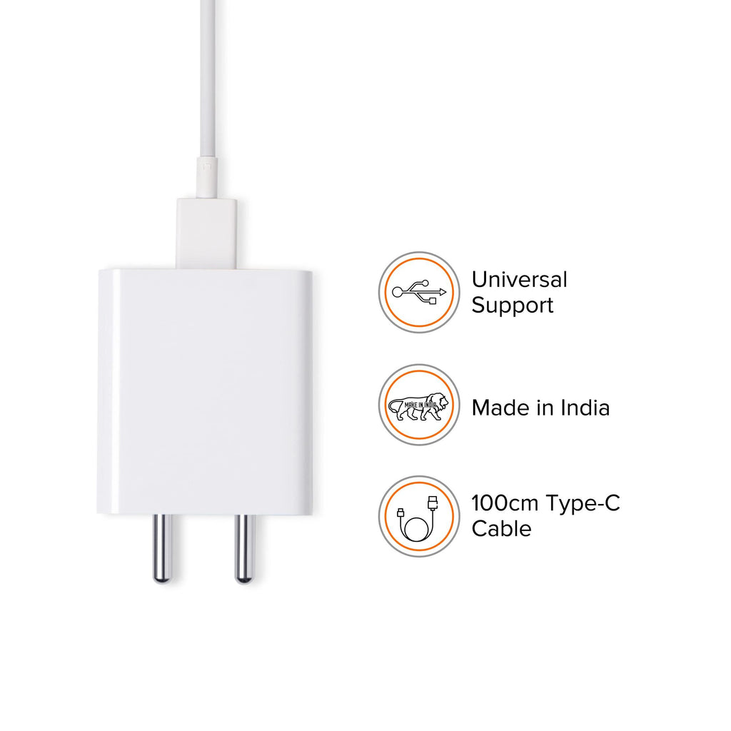 Mi 33W SonicCharge 2.0 USB Charger|Wall Charger Adapter with USB to Type-C Cable Included|Fast Charging|QC Charging|(Adapter + USB to Type C Cable)