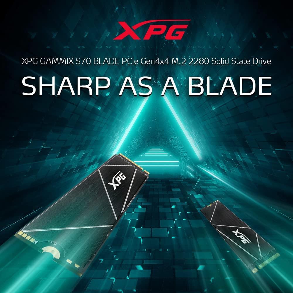 XPG GAMMIX S70 Blade M.2 NVME 1TB PCIe Gen4x4 2280 Internal Solid State Drive/SSD, Read/Write Speed Up to 7,400/6800 MB/s - AGAMMIXS70B-1T-CS Compatible with PC, Laptop and Play Station 5