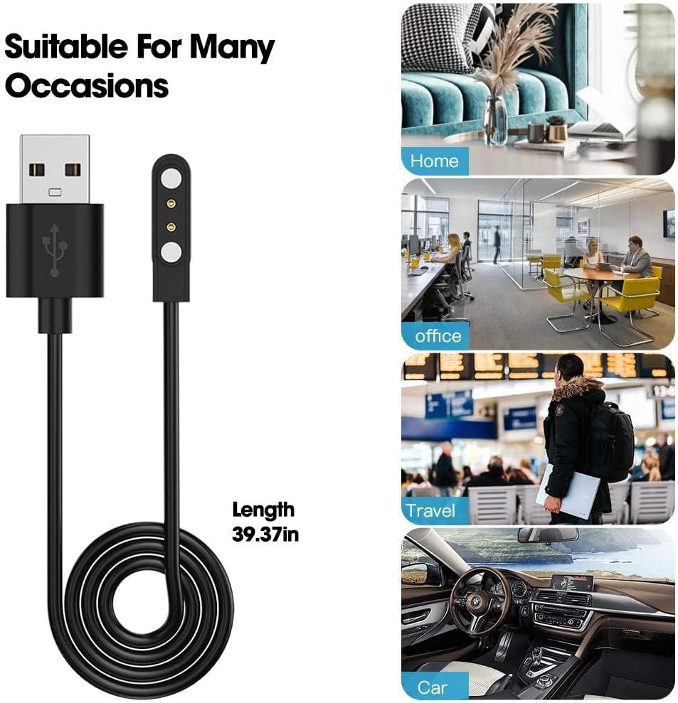 Sounce Smartwatch USB All Type Charging Cable Compatible With boAt, Fire Boltt, Noise, Dizo, beatXP, fast-track, pTron & All 2 Pin Charger Watches (Cable Only)