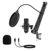 Amazon Basics Condenser USB Microphone Kit with Adjustable Scissor Arm Stand | Shock Mount for PC and Mac